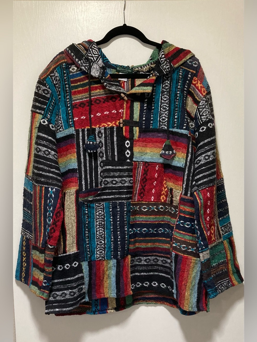 Kathmandu Imports Boho Patchwork Hoodie Shirt/Jacket - Multicolor